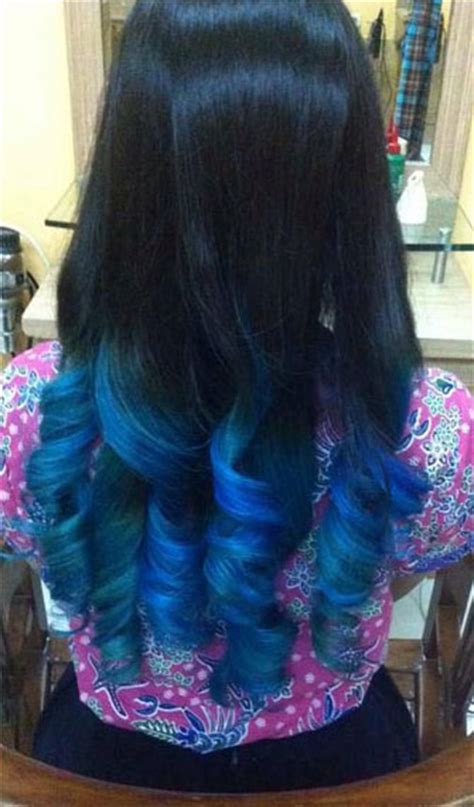 Black And Blue Dip Dyed Hair Hair Colors Ideas