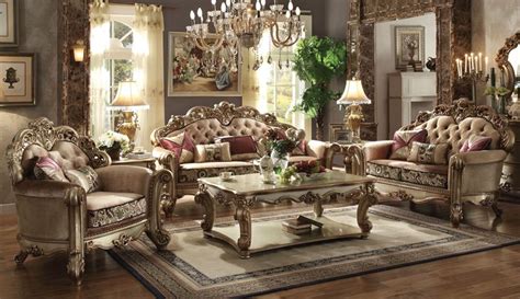 Dallas Designer Furniture Vendome Formal Living Room Set In Gold