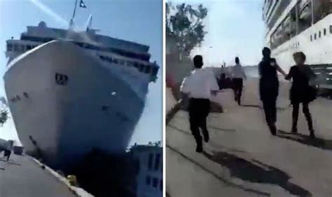 Venice Cruise Ship Crash Video Shows Moment Ship Smashes Into Dock