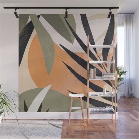 Abstract Art Tropical Leaves 2 Wall Mural By Thindesign Society6