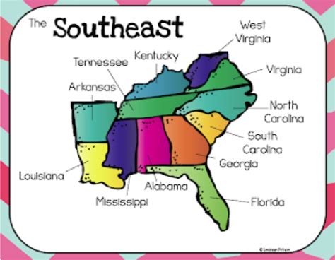 Southeast Us States And Capitals Map