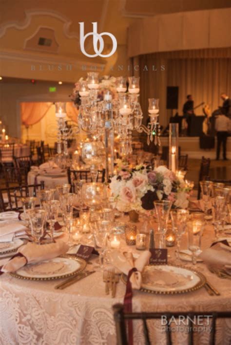 Glamorous Crystal Centerpiece For A Blush Wedding With Crown Weddings