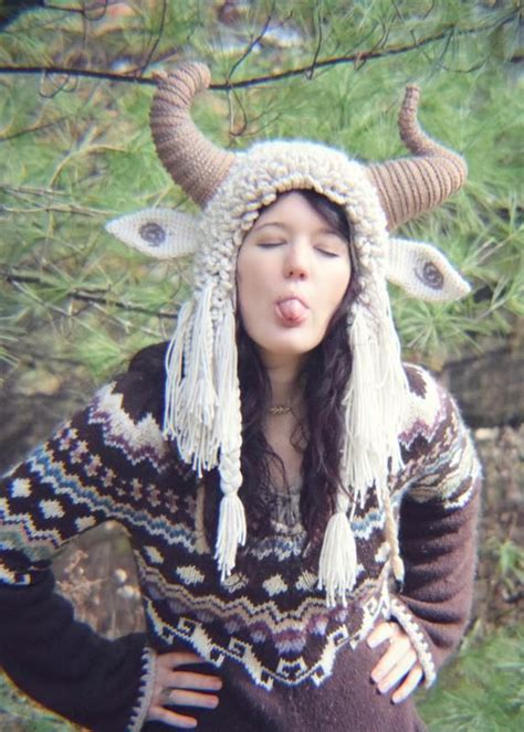 Crochet Pattern Krampus Hat Ram Hat Goat Hat Wild Thing Hat