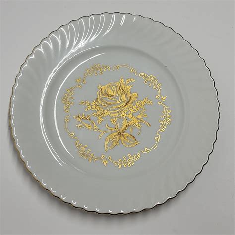 Ak Alboth Kaiser West Germany Gold Rose Plate Etsy