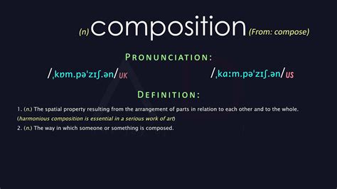 Composition Meaning And Pronunciation Audio Dictionary Youtube
