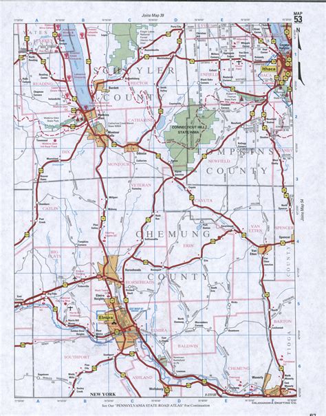 Map Of Tompkins County New York State