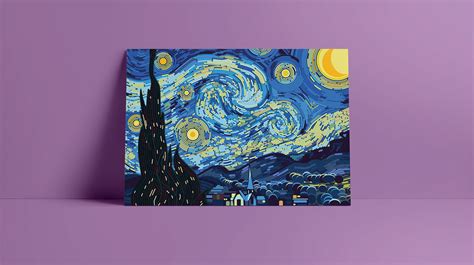 V Van Gogh Starry Night Digital Illustration On Behance