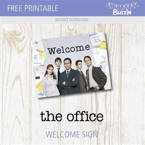 Free Printable The Office Welcome Sign Birthday Buzzin