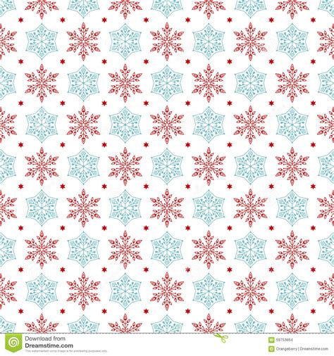 Seamless Snowflakes Pattern Stock Vector Illustration Of Decorative