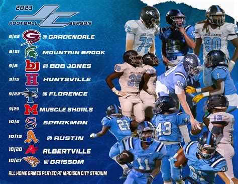 2023 Football Schedule – James Clemens High School Band