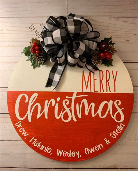 Merry Christmas Wood Door Signs Spread Joy Share Cheer Merry