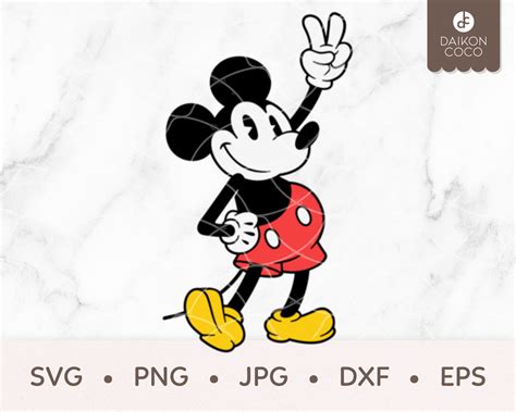 Mickey Peace Sign Svg Retro Mickey Mouse Peace Svg Svg Png Etsy