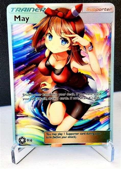 Custom Fan Made Orica Pokemon Card May Full Art Holographic Etsy Uk