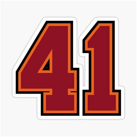 Number 41 Sports Tampa Fourty One Jersey Sticker For Sale By
