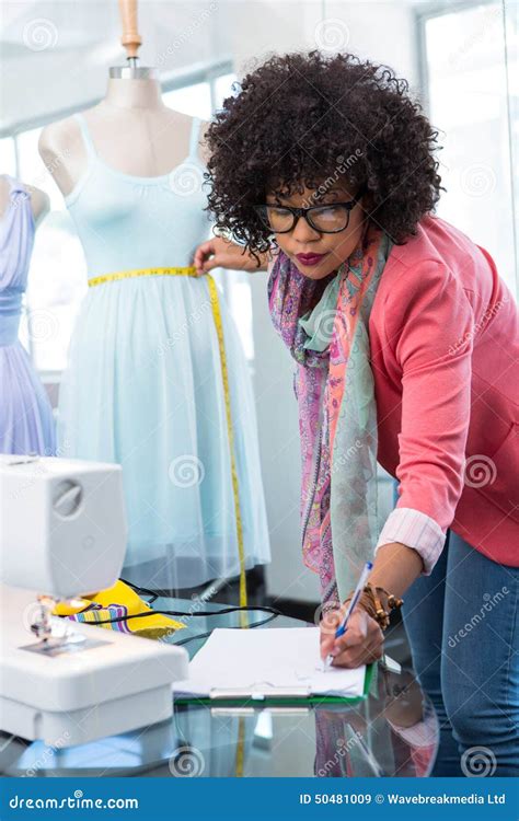Female Fashion Designer At Work Stock Image Image Of Industry