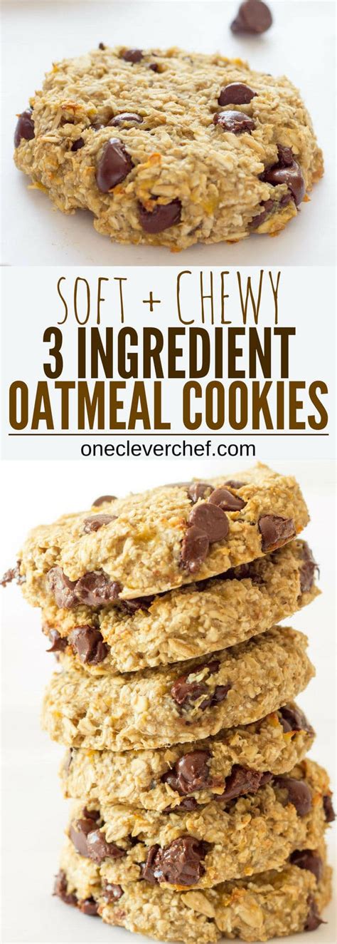 Add mixture to wet ingredients and mix until just combined. 3 Ingredient Banana Oatmeal Cookies - One Clever Chef