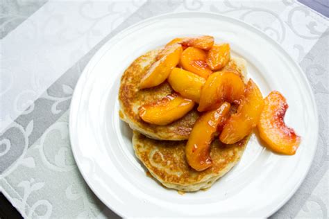 Oatmeal Pancakes With Caramelized Peaches A Dash Of Soul