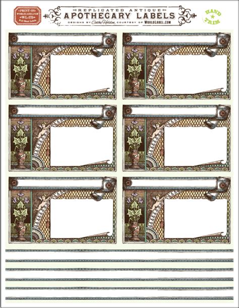 Continue with step 3 until all labels are filled with your information. Ornate Apothecary Blank Labels by Cathe Holden ...
