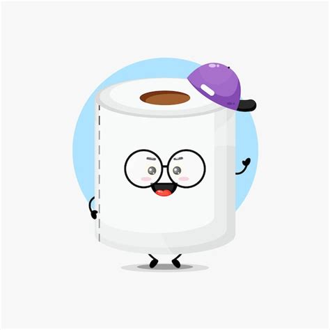 Premium Vector Cute Toilet Paper Character Wearing A Hat