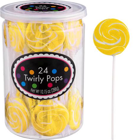 Yellow Swirly Lollipops 24pc Party City