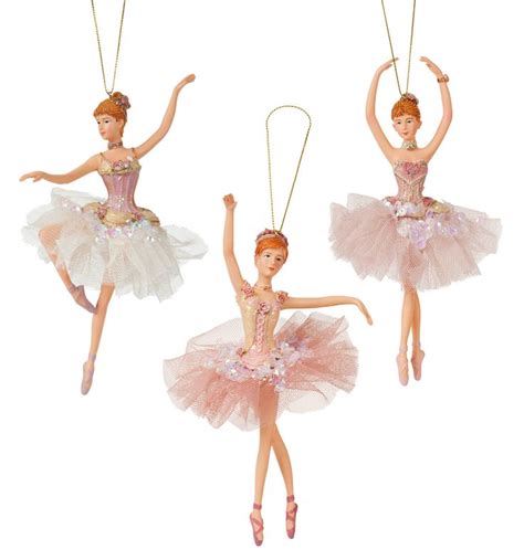Pink Sequin Ballerina Ornament Set Of 3 Ballerina Ornaments Old
