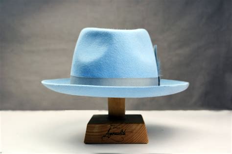 Fedora The Clubber Light Blue Fedora Hat For Men Mens Etsy