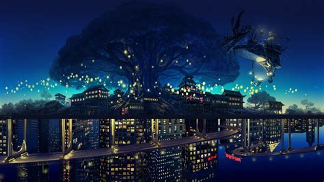 Pretty Anime City Wallpapers Wallpaper Cave