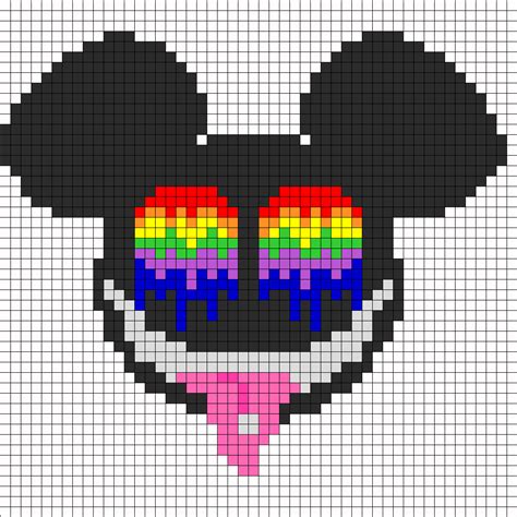 Trippy Mickey On Acid Perler Bead Pattern Bead Sprites Characters