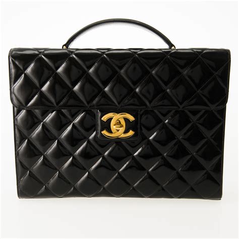 Chanel Black Patent Leather Briefcase Bukowskis