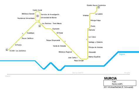 Mapa Del Tranvía De Murcia Para Descarga Gratuita