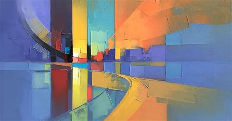 Colorful Abstract Paintings Capture A Pixelated View Of Cityscapes