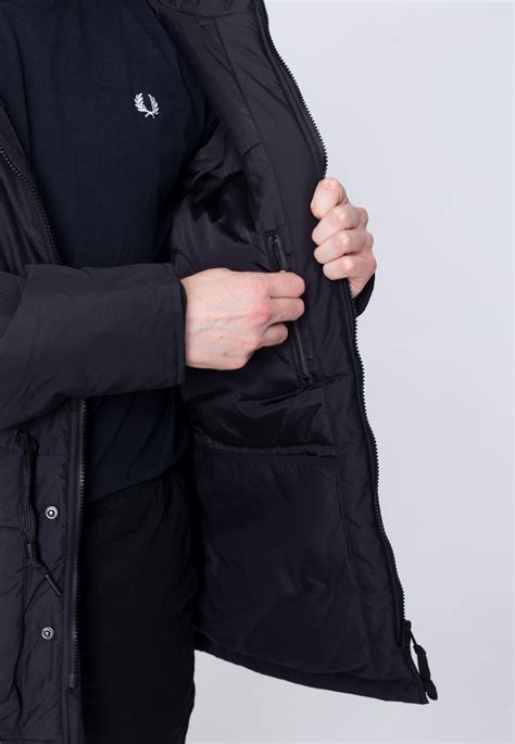 fred perry padded zip through black black jacke impericon de