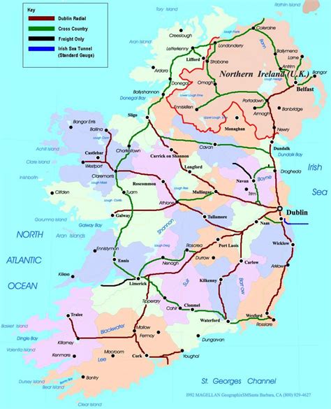 Map Of Ireland Rail System Map Of Train Routes In Ireland Northern