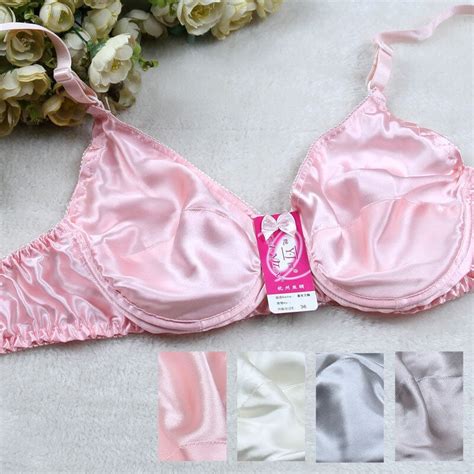 3pcs sexy silk bra 100 silk comfortable wire free solid 34b 42b b and in bras from underwear