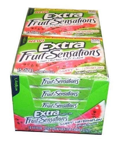 Extra Gum Sweet Watermelon Sugarfree Chewing Gum 15 Pieces Pack Of 10