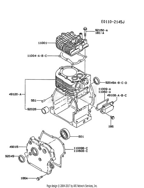 Kawasaki Fa210d Fs05 4 Stroke Engine Fa210d Parts Diagram For Cylinder