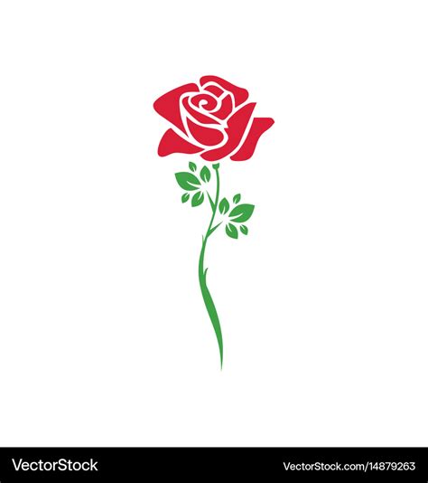 Rose Flower Plant Logo Royalty Free Vector Image