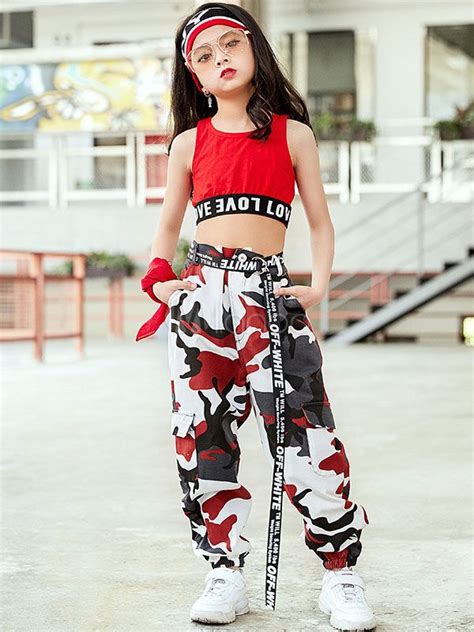 Jazz Dance Costume Kids Hip Hop Clothing Girls Street Dancing Outfit