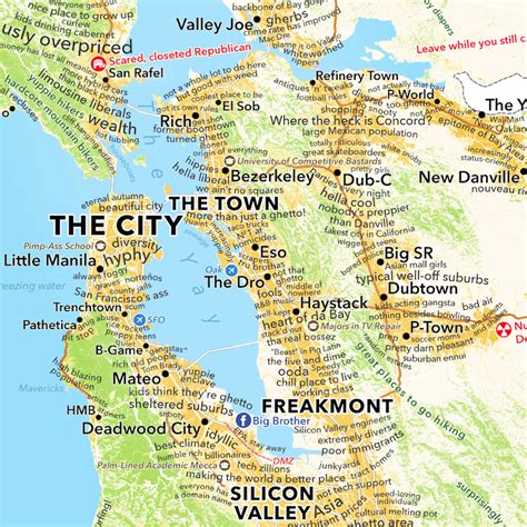 San Francisco Bay Area Map According To Urban Dictionary Boing Boing