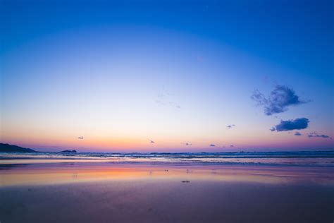 Sea Coast Sunset Horizon Waves Hd Nature 4k Wallpapers Images