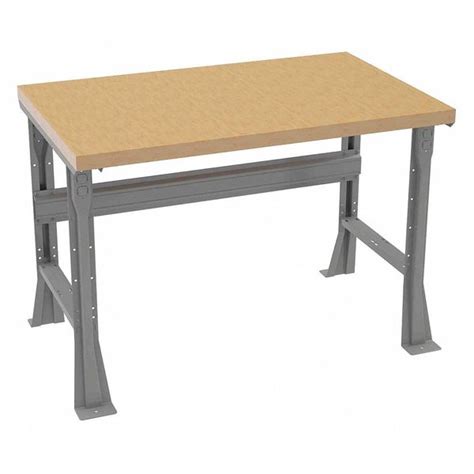 Tennsco Work Bench With Butcher Block Top And Flared Legs Butcher