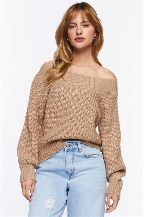 Purl Knit Off The Shoulder Sweater