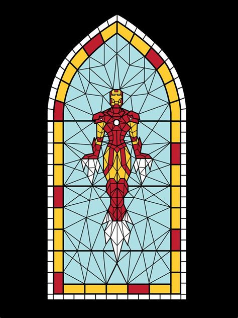 Iron Man Stained Glass Window Stained Glass Art Stained Glass Windows