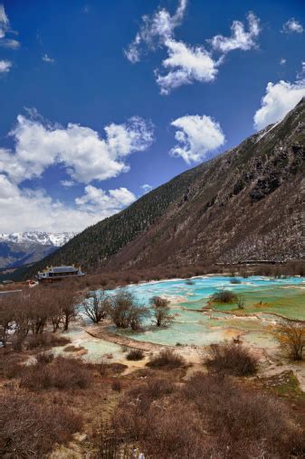 Five Color Ponds At Huanglong Valley Sichuan China Stock Photo