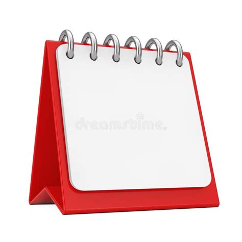 Red Desktop Calendar Icon Showing A Blank Pages For Your Design 3d