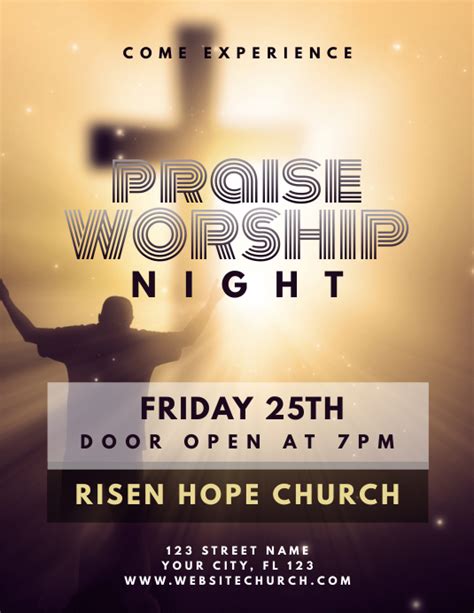 Church Praise And Worship Flyer Template Postermywall