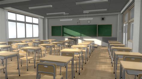 Japanese Modern Classroom 3d Model By Aspsyxia 3ef2c18 Sketchfab