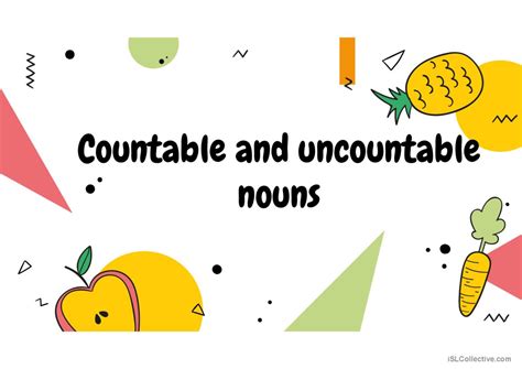 Countable And Uncountable Nouns Gram English Esl Powerpoints