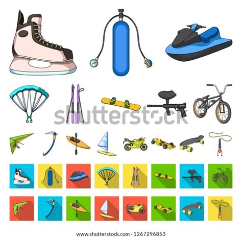 Extreme Sport Cartoonflat Icons Set Collection Stock Vector Royalty