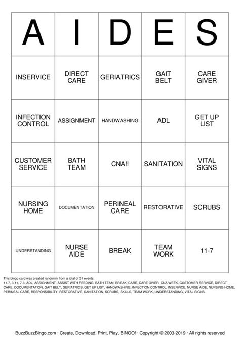 › nursing assistant printable worksheets. CNA Bingo Cards to Download, Print and Customize!